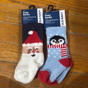 Old Navy Festive Baby Socks - Santa and Penguin